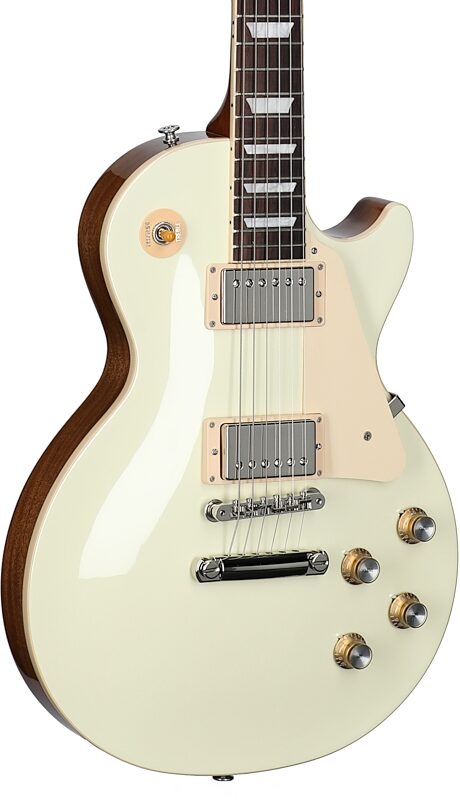 open zoom image for Gibson Les Paul Standard '60s Custom Color Electric Guitar, Plain Top (with Case), Classic White, Full Left Front