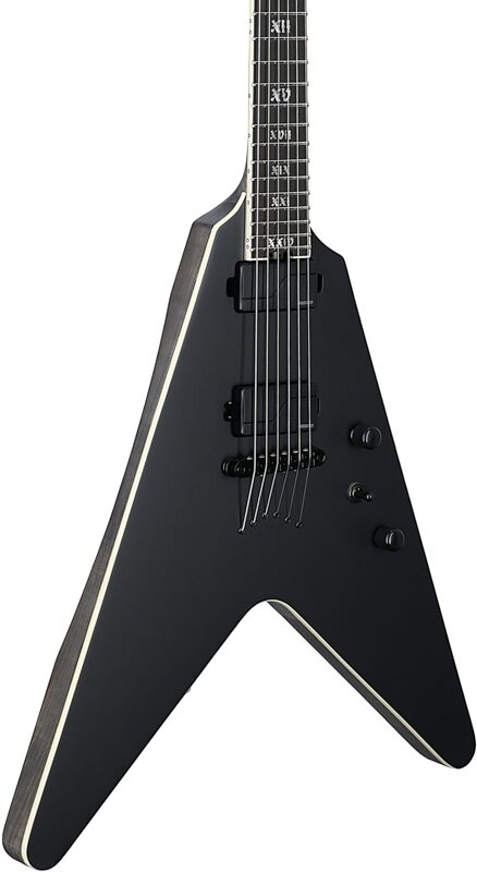 open zoom image for Schecter V-1 SLS Elite Electric Guitar, Evil Twin, Full Left Front