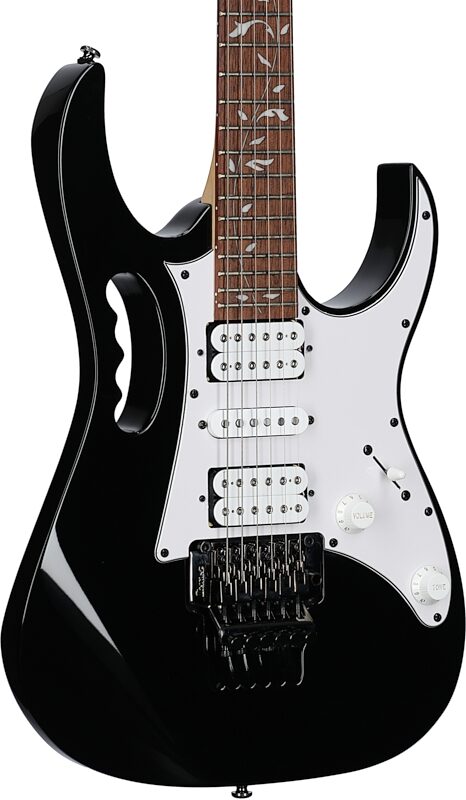 open zoom image for Ibanez Steve Vai JEM Junior Electric Guitar, Black, Full Left Front