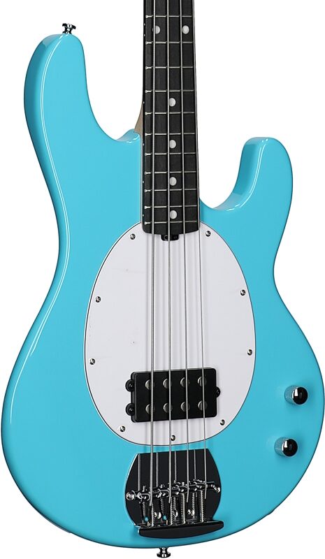 open zoom image for Sterling Intro Series StingRay Electric Bass, Electric Blue, Ebony Fretboard, Full Left Front