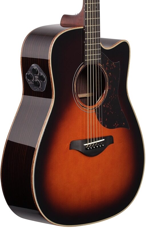 open zoom image for Yamaha A3R Acoustic-Electric Guitar (with Hard Bag), Tobacco Brown Sunburst, Full Left Front