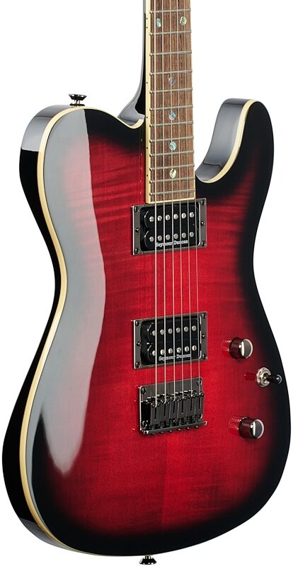 open zoom image for Fender Custom Telecaster FMT HH Electric Guitar, with Laurel Fingerboard, Black Cherry Burst, Full Left Front