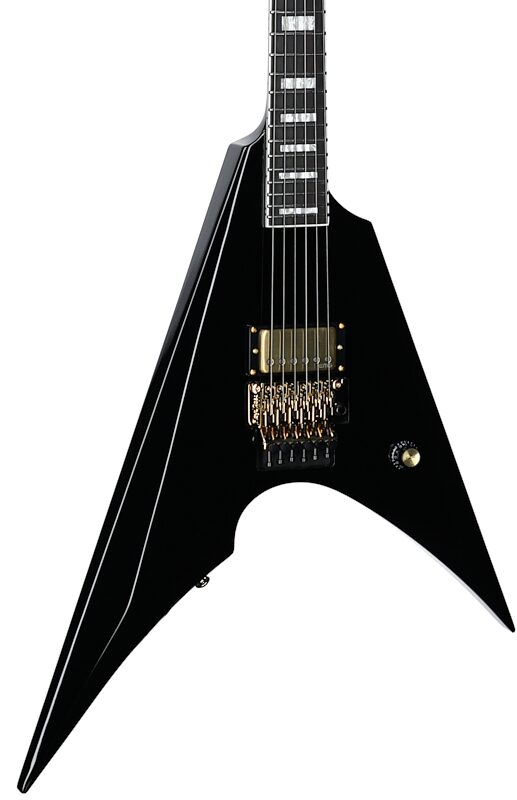 open zoom image for ESP LTD MSV-1 Mike Schleibaum Electric Guitar (with Case), Black, Open Box (Very Good), Full Left Front