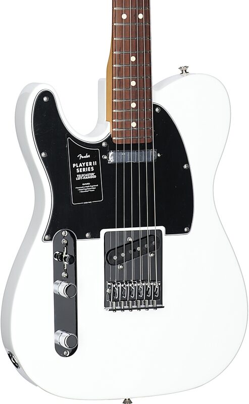 open zoom image for Fender Player II Telecaster Electric Guitar, Left-Handed (with Rosewood Fingerboard), Polar White, Full Left Front