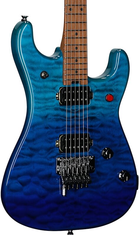 open zoom image for EVH Eddie Van Halen 5150 Series DX QM Electric Guitar, with Baked Maple Fingerboard (and Gig Bag), Pacific Drift, Full Left Front