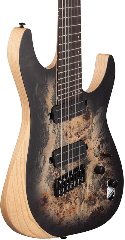 open zoom image for Schecter Reaper 7MS Electric Guitar, 7-String, Charcoal Burst, Full Left Front