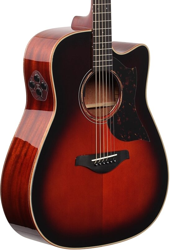 open zoom image for Yamaha A3M Acoustic-Electric Guitar, with Gig Bag, Tobacco Brown Sunburst, Full Left Front