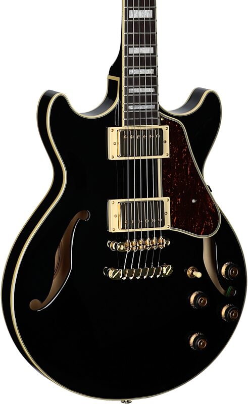 open zoom image for Ibanez AM73 Artcore Semi-Hollowbody Electric Guitar, Black, Full Left Front