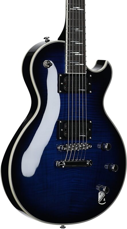 open zoom image for Schecter Solo II Supreme Electric Guitar, Blue Burst, Full Left Front