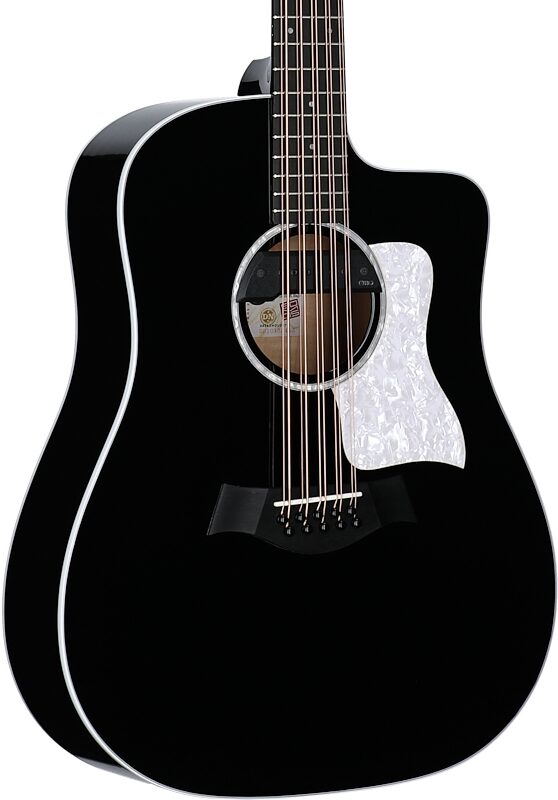 open zoom image for Taylor Somos 250ce Plus Bajo Quinto 10-String Acoustic-Electric Guitar, Black, Full Left Front