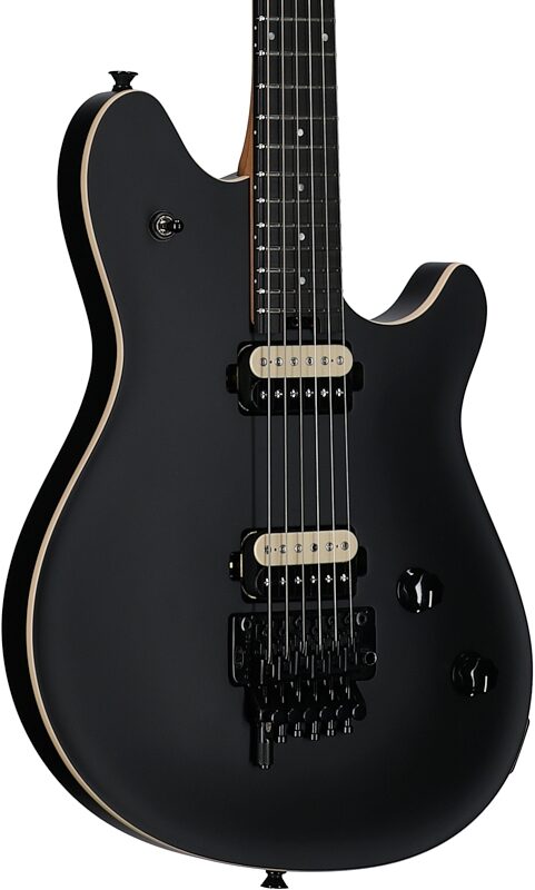 open zoom image for EVH Eddie Van Halen Wolfgang Special Electric Guitar (with Gig Bag), Stealth Black, Ebony Fretboard, Full Left Front