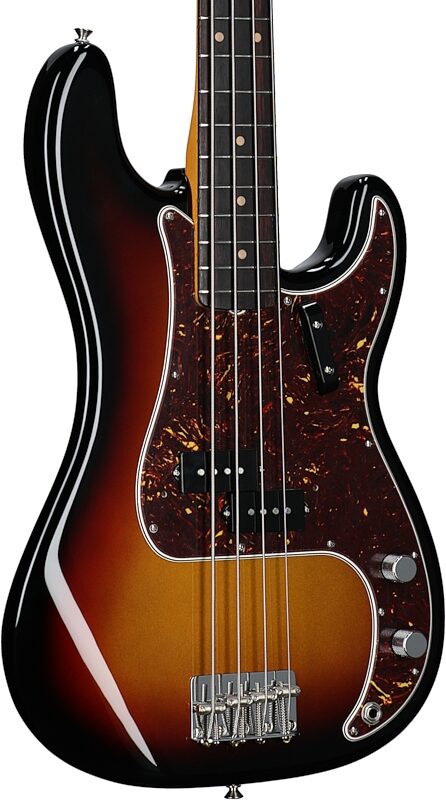 open zoom image for Fender American Vintage II 1960 Precision Electric Bass, Rosewood Fingerboard, 3-Color Sunburst, Full Left Front