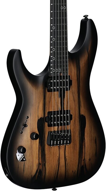 open zoom image for Schecter C-1 Pale Moon Ebony Electric Guitar, Left-Handed, Natural Satin Black Burst, Full Left Front
