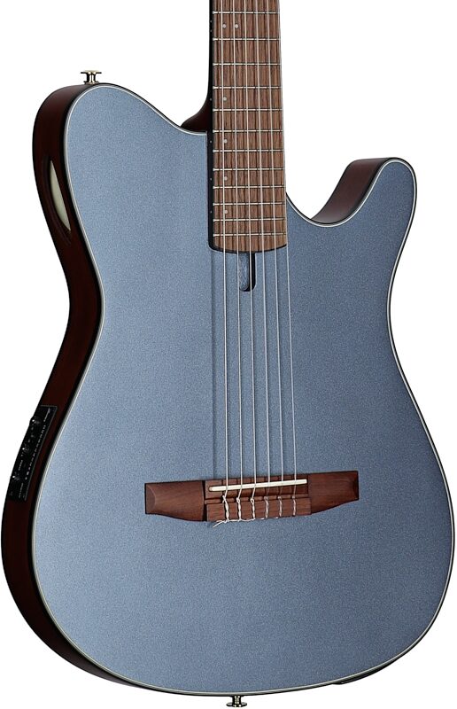 open zoom image for Ibanez FRH10N Classical Acoustic-Electric Guitar, Indigo Blue Metallic, Full Left Front