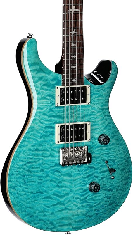 open zoom image for PRS Paul Reed Smith SE Custom 24 Quilt Top Electric Guitar (with Gig Bag), Exclusive Sapphire, Full Left Front