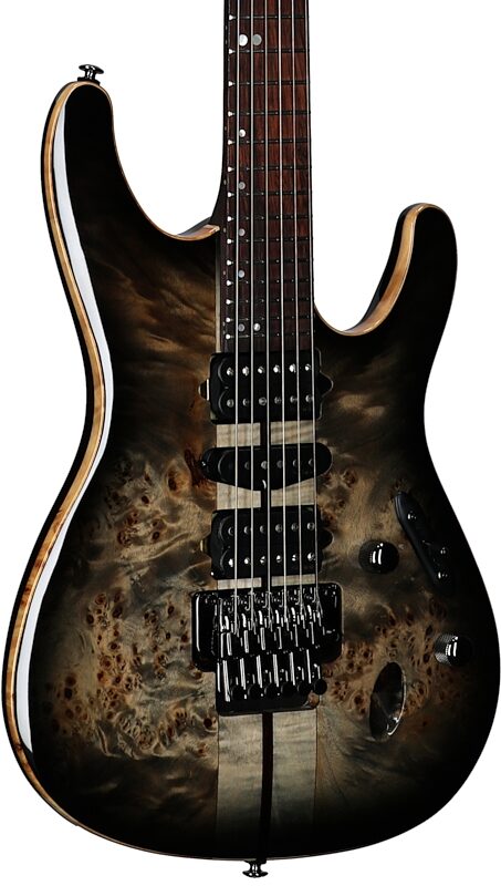open zoom image for Ibanez S1070PBZ Premium Electric Guitar (with Gig Bag), Charcoal Black Burst, Open Box (Very Good), Full Left Front