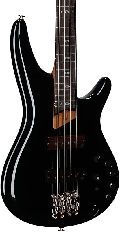 open zoom image for Ibanez SR3500 Prestige Electric Bass (with Case), Black, Full Left Front