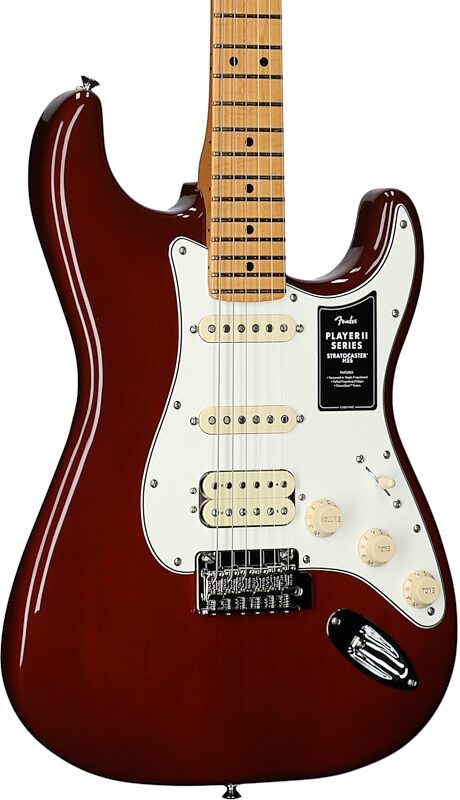 open zoom image for Fender Player II Stratocaster HSS Chambered Mahogany Electric Guitar, Mocha Burst, Full Left Front