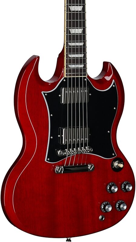 open zoom image for Epiphone Inspired by Gibson SG Standard Electric Guitar (with Gig Bag), Cherry, Rosewood Fretboard, Full Left Front