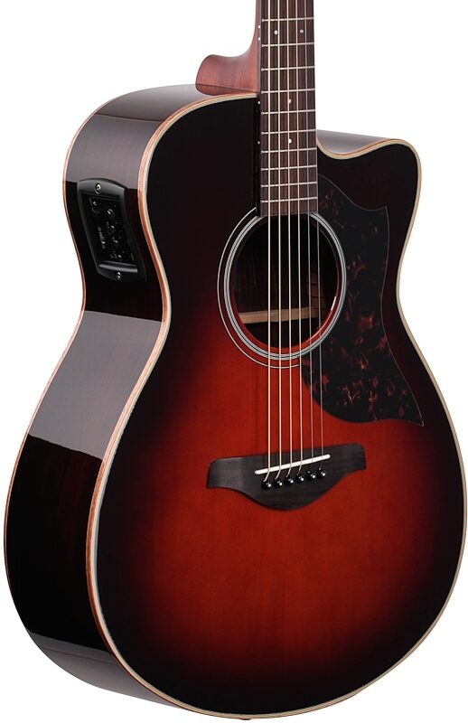 open zoom image for Yamaha AC1R Acoustic-Electric Guitar, Tobacco Brown Sunburst, Full Left Front