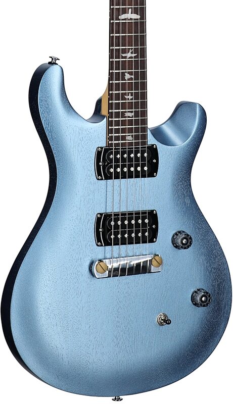 open zoom image for PRS Paul Reed Smith SE CE24 Standard Stoptail Electric Guitar (with Gig Bag), Satin Ice Blue Metallic, Full Left Front