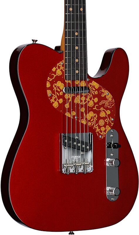 open zoom image for Fender Limited Edition Raphael Saadiq Telecaster Electric Guitar, Rosewood Fingerboard (with Case), Dark Metallic Red, Full Left Front