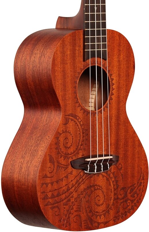 open zoom image for Luna Tattoo Tenor Mahogany Ukulele (with Gig Bag), New, Full Left Front