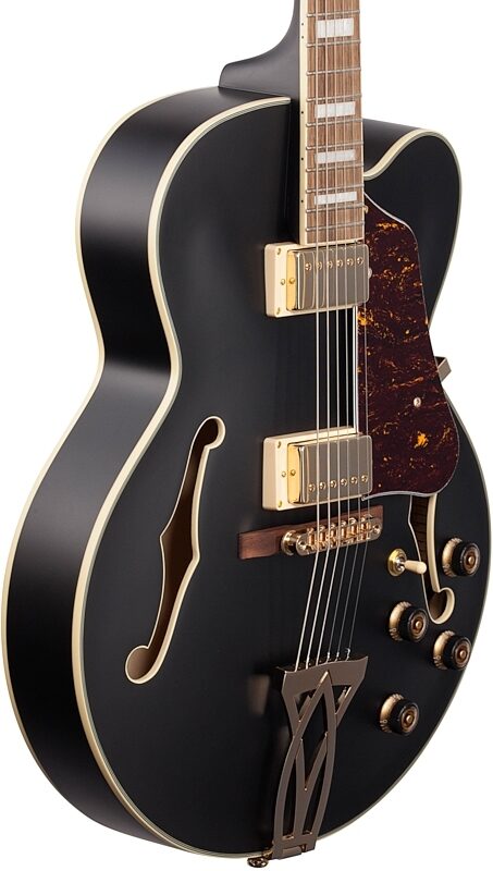 open zoom image for Ibanez AF75G Artcore Hollowbody Electric Guitar, Black Flat, Full Left Front