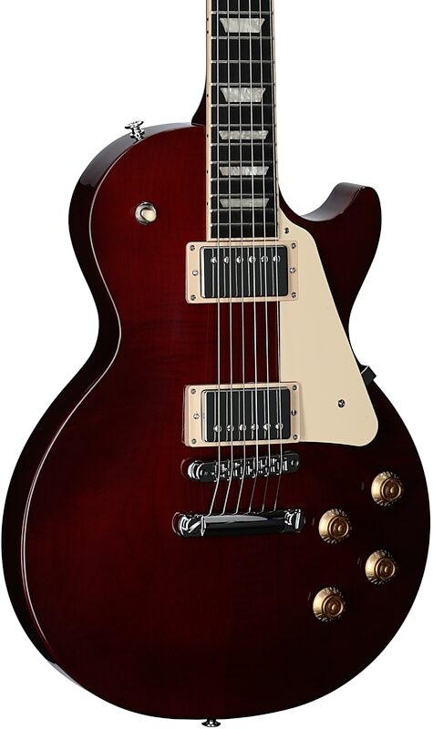 open zoom image for Gibson Les Paul Studio Session Electric Guitar (with Soft Case), Cherry, Open Box (Very Good), Full Left Front