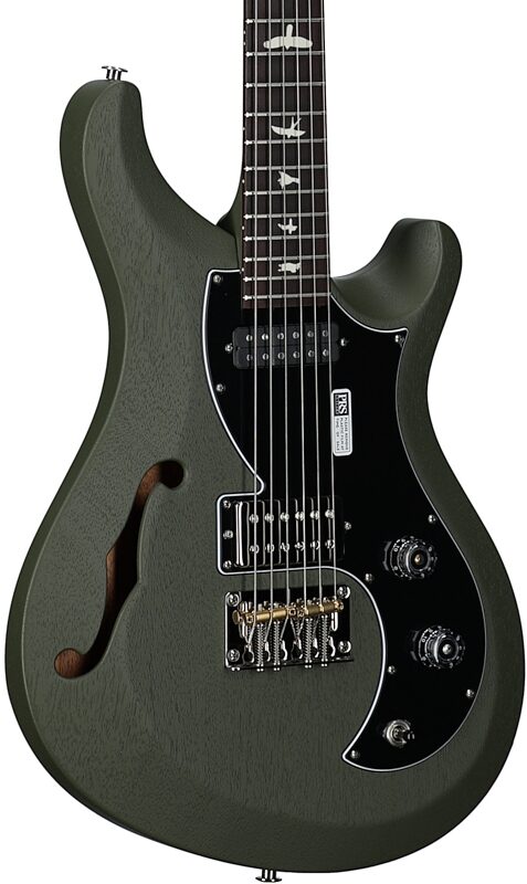 open zoom image for PRS Paul Reed Smith S2 Vela Semi-Hollowbody Electric Guitrar, Satin Matcha Green, Full Left Front