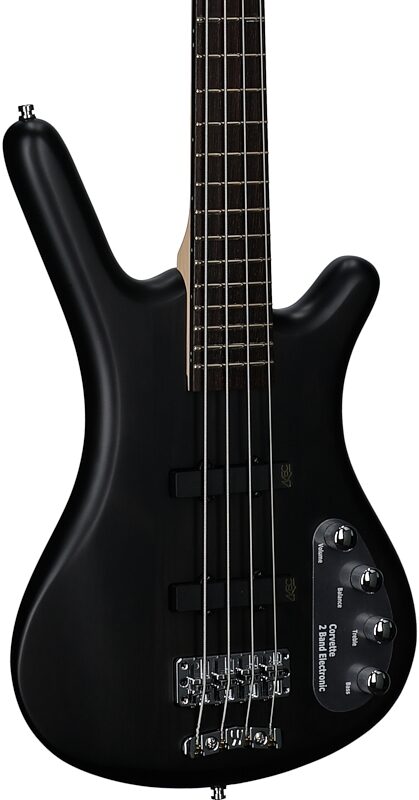 open zoom image for Warwick RockBass Corvette Basic 4 Active Electric Bass (with Gig Bag), Black, Full Left Front