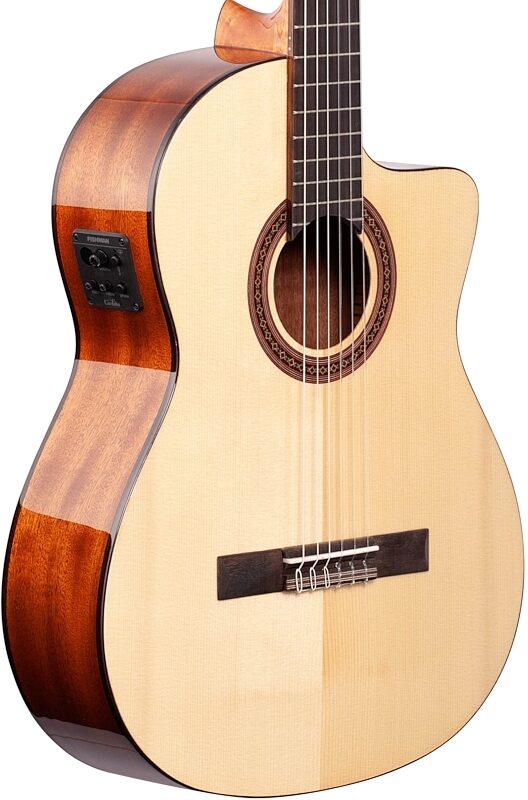 open zoom image for Cordoba C5-CE Classical Acoustic-Electric Guitar, Natural, Solid Spruce Top, Full Left Front