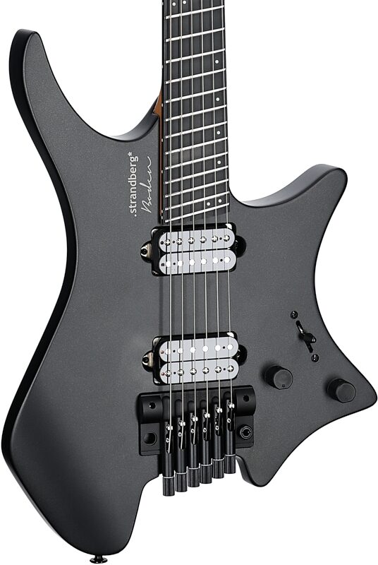 open zoom image for Strandberg Boden Metal NX 6 Tremolo Electric Guitar (with Gig Bag), Black Green, Full Left Front