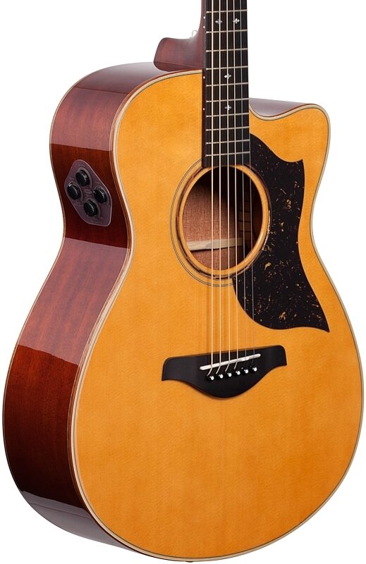 open zoom image for Yamaha AC5M Concert Acoustic-Electric Guitar (with Case), Vintage Natural, Full Left Front