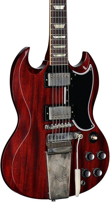 open zoom image for Gibson Custom Shop 1964 SG Standard Maestro Vibrola VOS, (with case), Cherry, Full Left Front