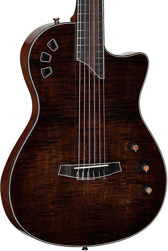 open zoom image for Cordoba Stage Artist Classical Acoustic-Electric Guitar (with Case), Habano Burst, Open Box (Very Good), Full Left Front
