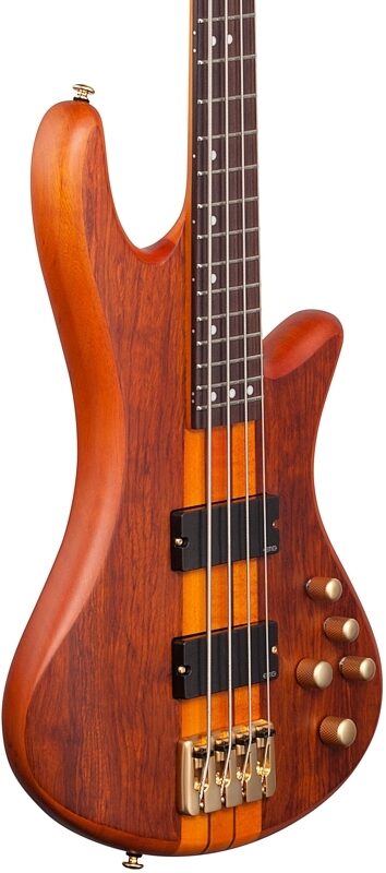 open zoom image for Schecter Stiletto Studio Electric Bass, Honey Satin, Full Left Front