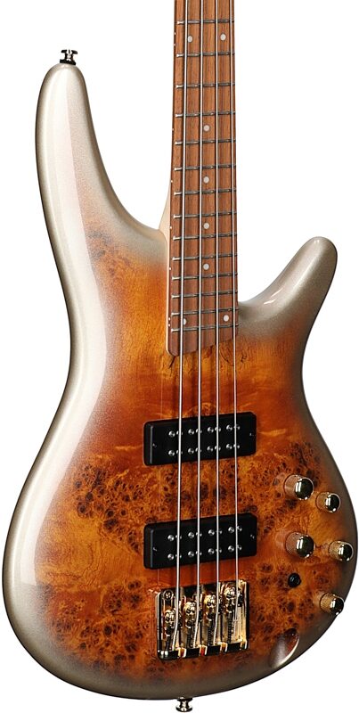 open zoom image for Ibanez SR400EPBDX Electric Bass Guitar, Gold Metallic Burst, Full Left Front
