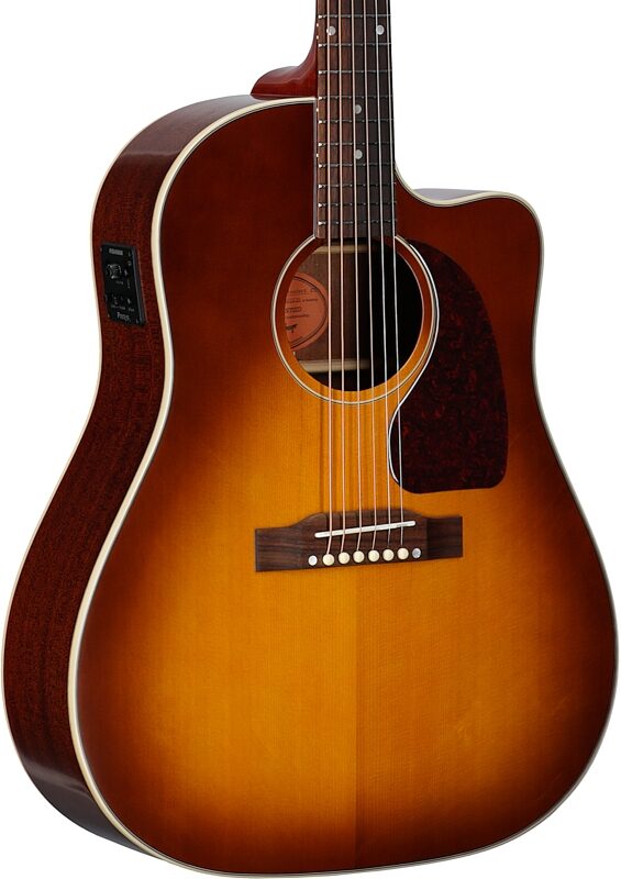 open zoom image for Epiphone Inspired by Gibson J-45 Standard EC Acoustic-Electric Guitar (with Gig Bag), Honey Burst, Full Left Front