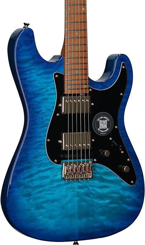 open zoom image for Jamstik Deluxe MIDI Electric Guitar, Ocean Burst Black PG, Full Left Front