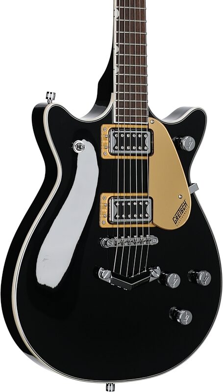 open zoom image for Gretsch G5222 Electromatic Double Jet BT Electric Guitar, Black, Full Left Front