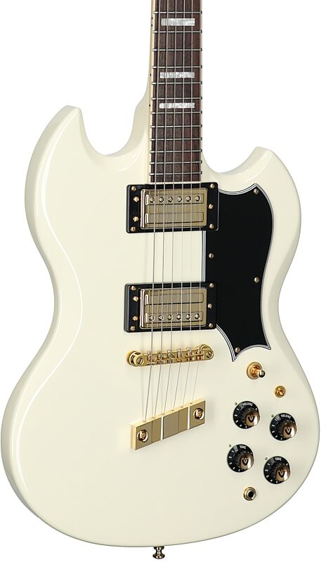 open zoom image for Guild S-100 Polara Kim Thayil Signature Electric Guitar, Vintage White, Open Box (Very Good), Full Left Front