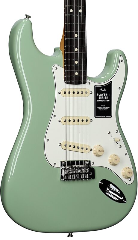 open zoom image for Fender Player II Stratocaster Electric Guitar, with Rosewood Fingerboard, Birch Green, Full Left Front