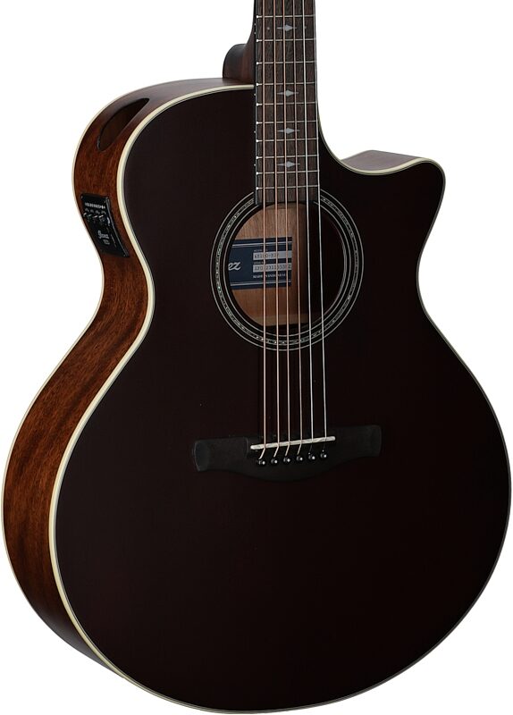 open zoom image for Ibanez AE100 Acoustic-Electric Guitar, Burgundy Flat, Full Left Front