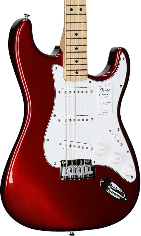 open zoom image for Fender Standard Stratocaster Electric Guitar, Maple Fingerboard, Candy Cola, Full Left Front