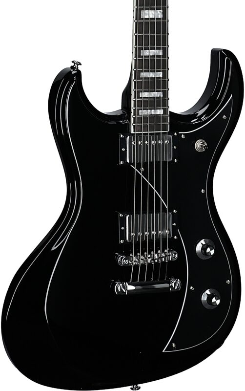 open zoom image for Dunable Gnarwhal DE Electric Guitar (with Gig Bag), Black Gloss, Full Left Front