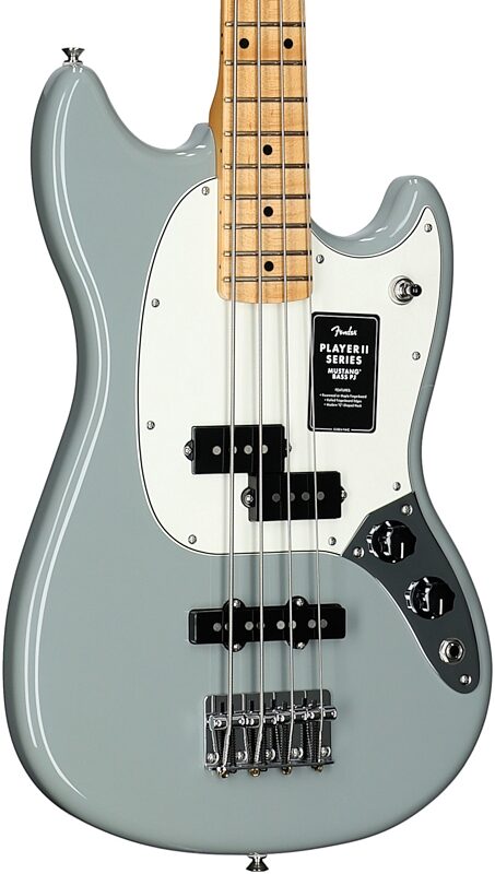 open zoom image for Fender Player II Mustang Electric Bass, with Maple Fingerboard, Cactus Gray, Full Left Front