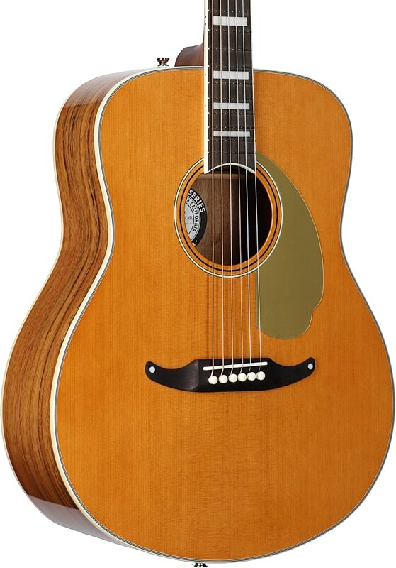 open zoom image for Fender Palomino Vintage Acoustic-Electric Guitar (with Case), Aged Natural, Full Left Front