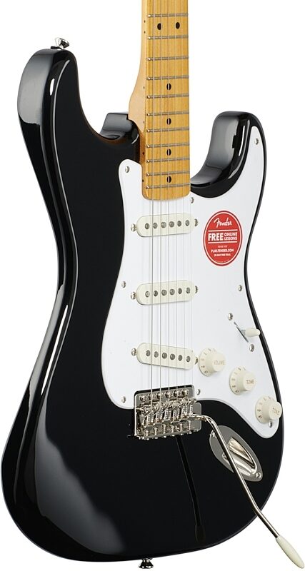 open zoom image for Squier Classic Vibe '50s Stratocaster Electric Guitar, with Maple Fingerboard, Black, Full Left Front