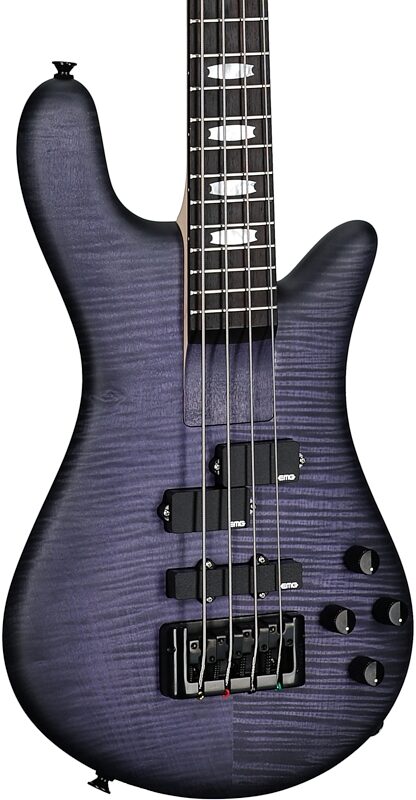 open zoom image for Spector Euro4 LX Bolt-On Bass Guitar (with Gig Bag), Nightshade Matte, Full Left Front